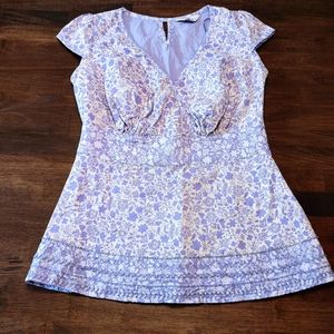 Spring Floral Beaded Top